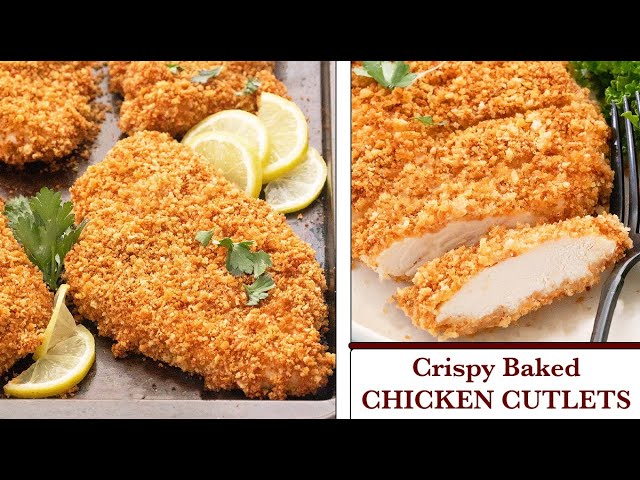 How To Make Chicken Cutlets In The Oven - Baked Parmesan Chicken Cutlets  (Keto Recipe) - Blondelish 