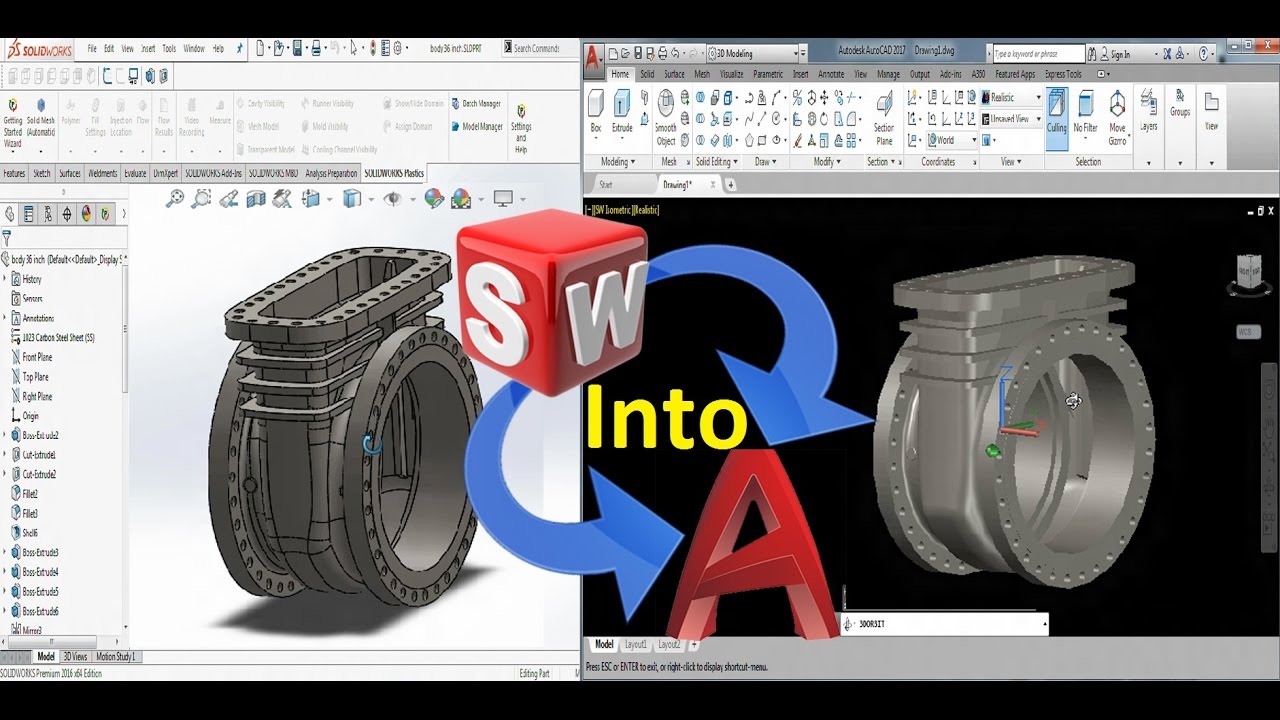 6. Tích hợp giữa Autocad và Solidworks