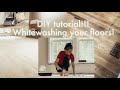 How To Refinish Wood Floors EASY & Cheap | DIY Whitewash | Lauren Stewart
