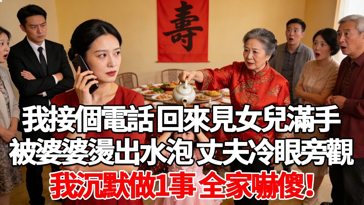 我接個電話 回來見女兒滿手被婆婆燙出水泡 丈夫冷眼旁觀我沉默做1事 全家嚇傻！#故事分享 #人生感悟 #情感#為人處世