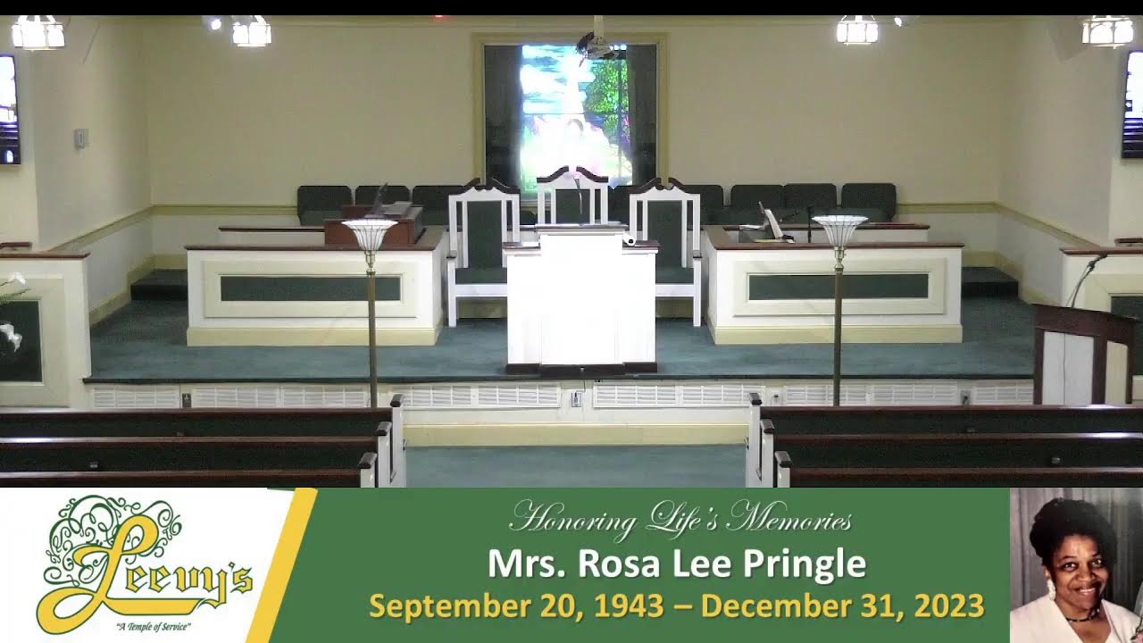 Mrs.Rosa Lee Washington Pringle- January 13, 2024- Leevy's Funeral Home
