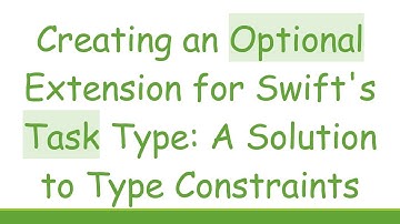 Creating an Optional Extension for Swift