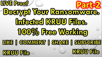 How to Decrypt your Ransomware Infected KRUU Files. Part - 2 | 100% Working | Shreyas Solution