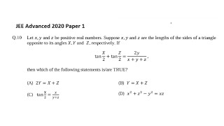 JEE Advanced Revision Best Problem 1 + Properties of Triangles Revision