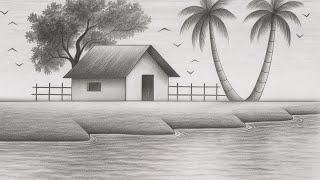 How To Draw Nature Scenery With Pencil Nature Scenery Drawing Easy