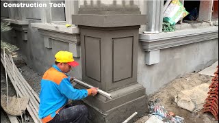 Professional Skills to Build Beautifully Finished Concrete Pillar Bases Quickly From Cement