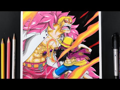 Video Cách vẽ Luffy vs Doflamingo bằng bút chì màu đơn giản... - youtube