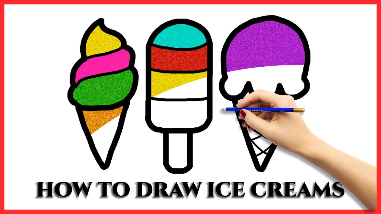 How to coloring ice cream Colors name for Kids & Toddlers 
