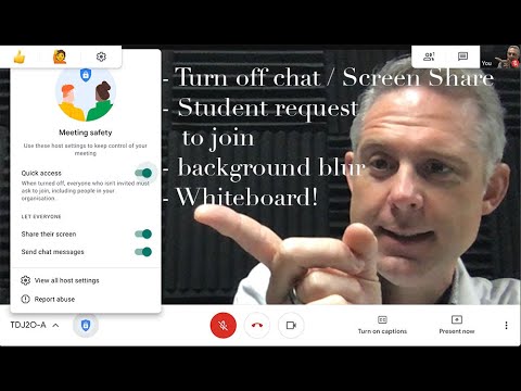 New Google Meet Features, Turn off chat, Request to Join, Turn off screen share, background blur