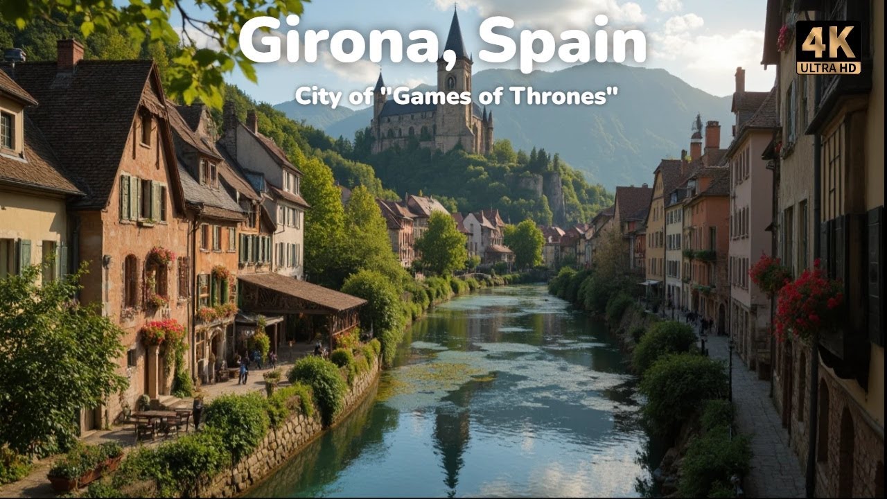 Girona Flower Festival🌸Game of Thrones City Walk, Spain 🇪🇸 4K 2025