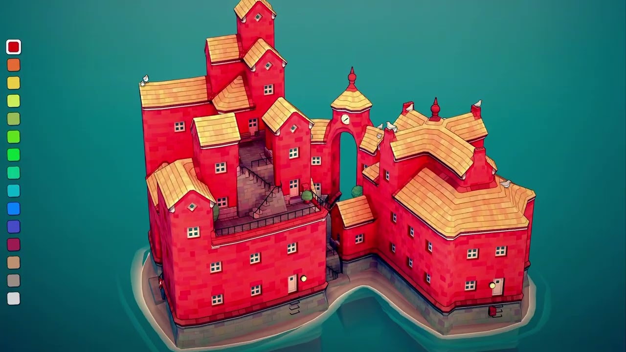 Crimson Wharf Townscaper ASMR Satisfying Sim Building Sandbox Mode PC & Mobile Game