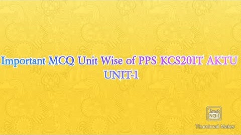Multiple Choice Questions MCQ of Unit-1 Programming for Problem Solving KCS201T AKTU.
