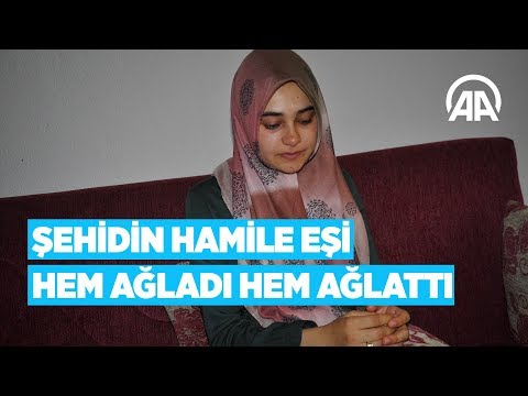 Şehidin hamile eşi hem ağladı hem ağlattı