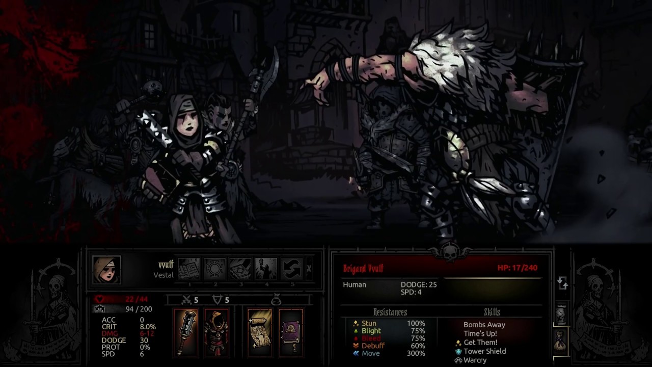 Brigand Vvulf torchless bloodmoon darkest dungeon YouTube