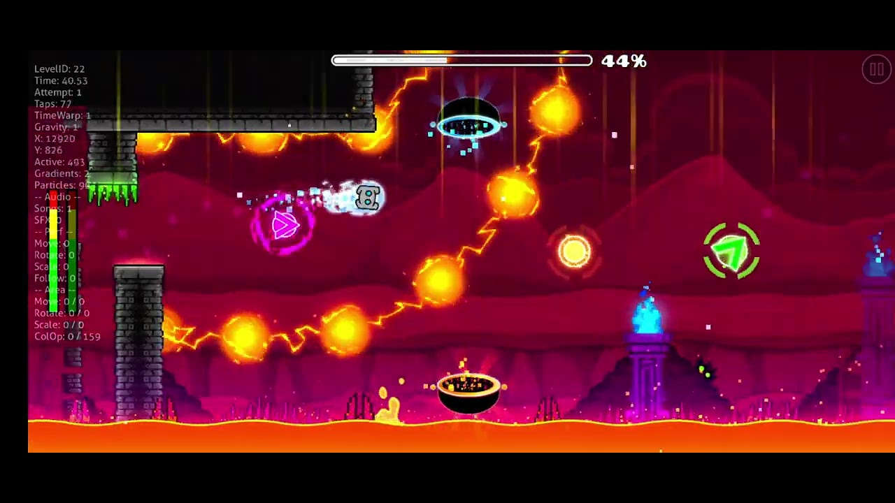 geometry dash the level dash all settings on no coins YouTube