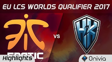 FNC vs  H2K Highlights Game 3 LCS Worlds Qualifier 2017 Fnatic vs  H2K Gaming by Onivia