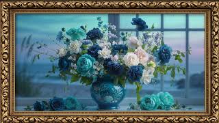 Luxury TV Screen 3 Hours Of Ocean Floral Gold Frame | 4K Screensaver Wallpaper TV Art Silent screenshot 3