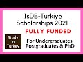 IsDB-Turkiye Scholarships (how to apply)