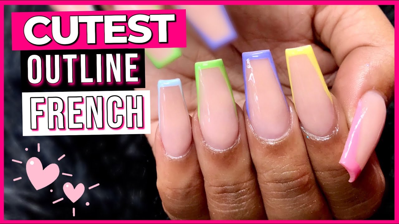 Watch Me Work Acrylic Nails For Beginners Easy Pastel French Tip Nail Art Design Youtube