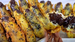 OLAHAN PISANG GORENG PALING ENAK !! PISANG GORENG NAGA KOPONG ISI COKLAT LUMER