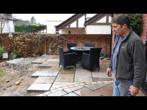 Laying A New Indian Sandstone Patio In Cardiff, South Wales