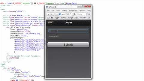JQTouch AJAX PHP Login Form Part 3