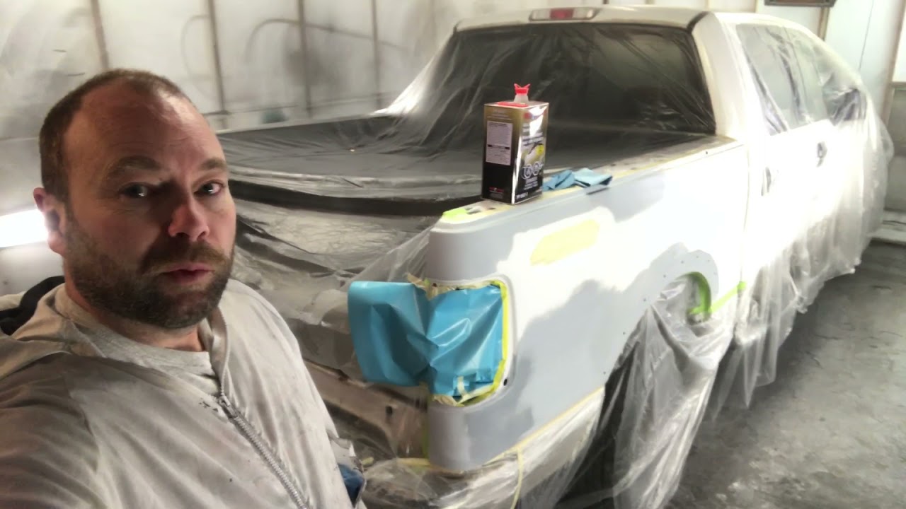 Block sanding primer, prepping a panel for paint, and spraying basecoat clear coat! YouTube
