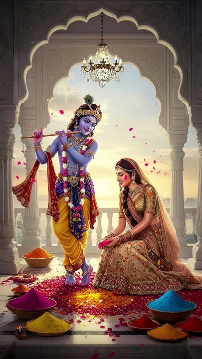 radhe krishna ki holi photo