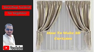 How to make curtains model in sketchup | clothe work | sketchup tutorial | screenshot 1