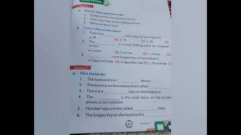 Computer Chapter 3. class 1 exercise part 2...keys and keyboard