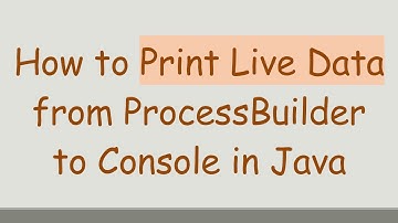 How to Print Live Data from ProcessBuilder to Console in Java