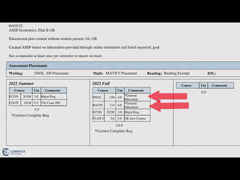 How to View your Ed Plan (Cerritos College)