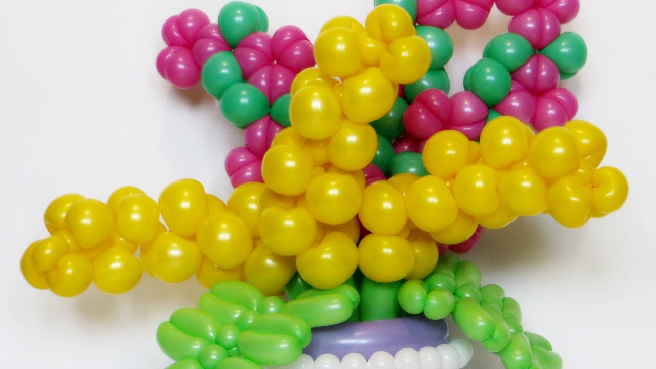 Цветок мимоза из шаров / Mimosa flower of balloons (Subtitles)