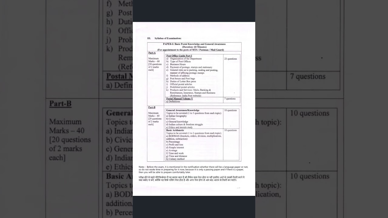 GDS TO MTS SYLLABUS 2026|| INDIA POST 