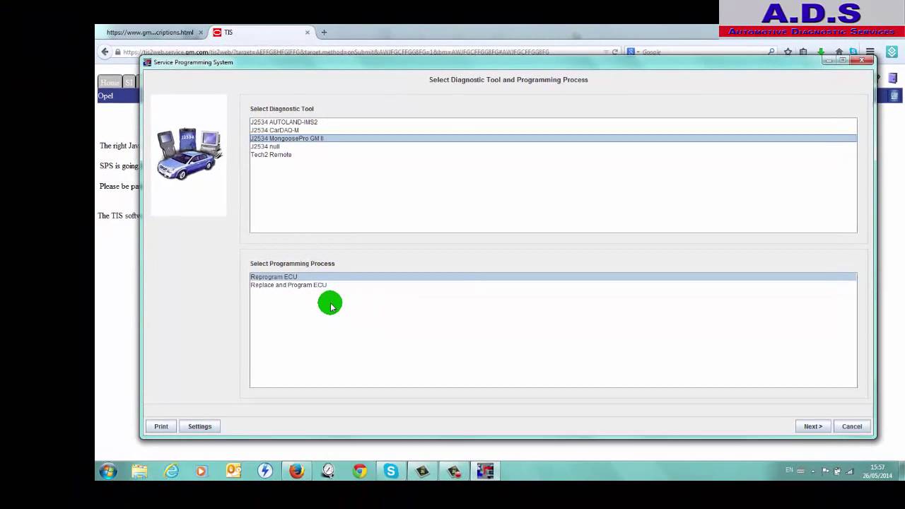 Preforming a reflash on a 2005 Opel Vivaro