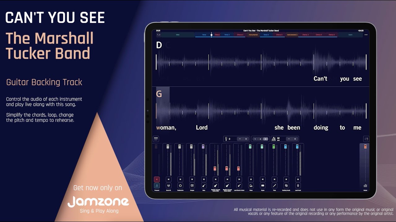 Guitar Backing Track | Can't You See - The Marshall Tucker Band