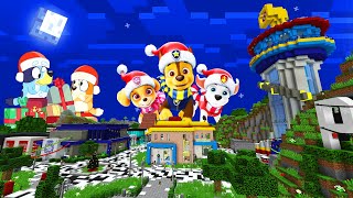 ESPECIAL NAVIDAD DE PLATANOVILLA EN MINECRAFT CON PAW PATROL Y BLUEY🎄