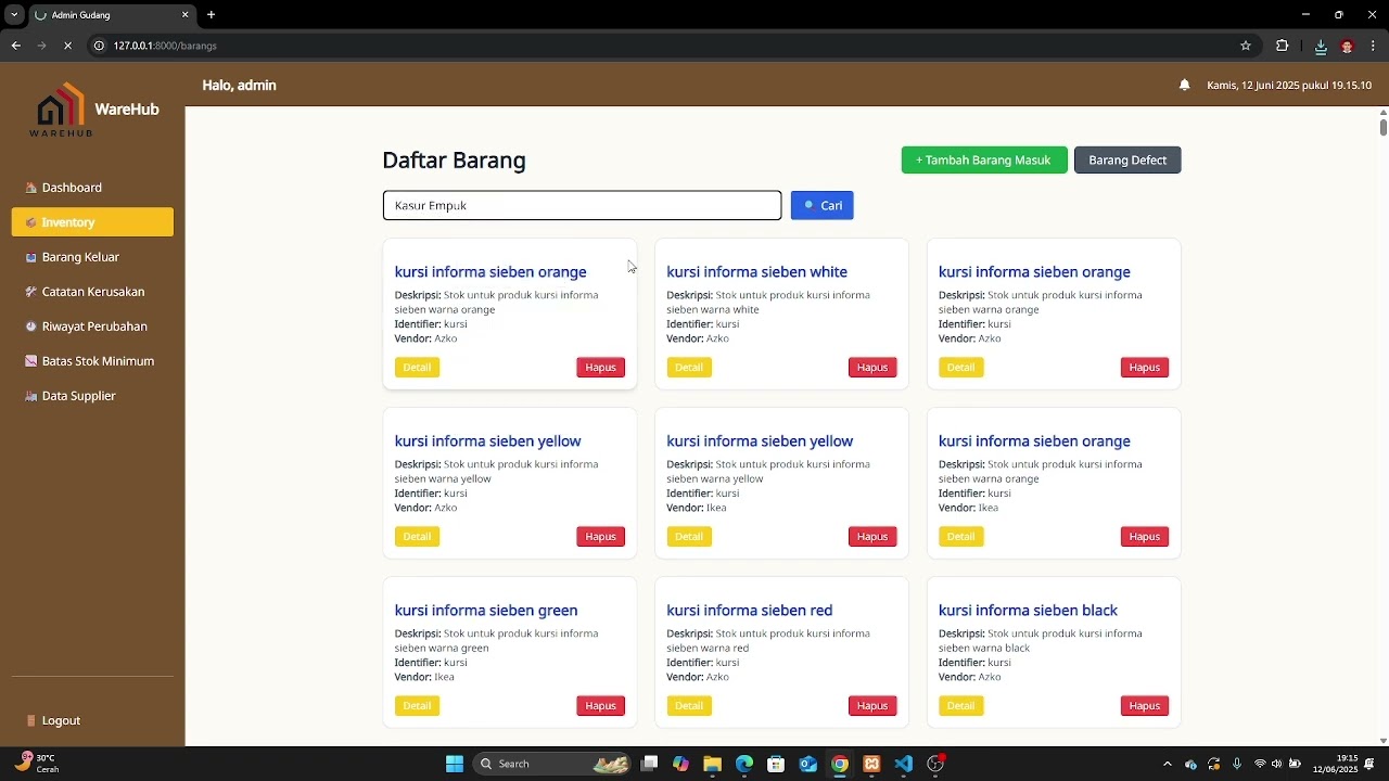 WareHub - Aplikasi Manajemen Inventory Gudang Berbasis Web