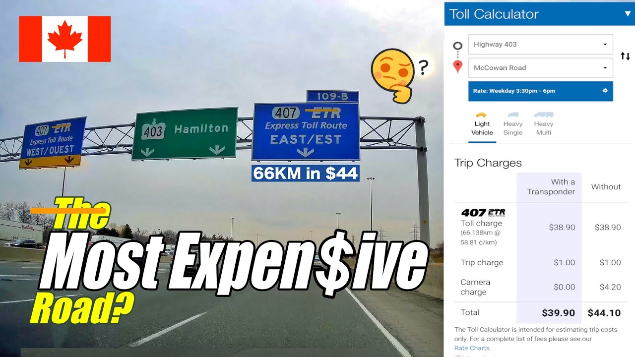 How Much Are The Tolls In Indiana Is Highway 407 the Most Expensive Toll Road - In The World? - YouTube