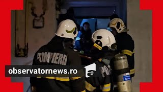 Apartament în flăcări, într-un bloc din Vaslui. Proprietarul, un bătrân, a uitat o lumânare aprinsă
