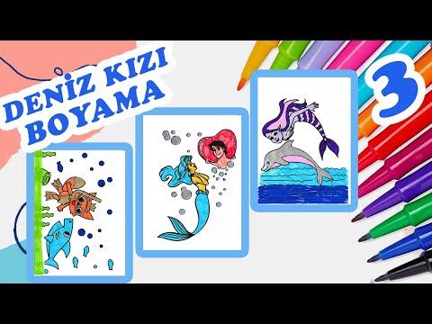 Deniz Kızı Boyama (Boyama Sayfası Nasıl Boyanır?) #3