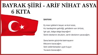 BAYRAK ŞİİRİ - ARİF NİHAT ASYA - 6 KITA Resimi