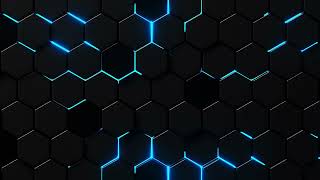 Blue Hexagon Patterns | Sci-Fi Light Animation Loop