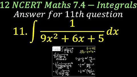 Integration of 1/ 9𝑥^2+6𝑥+5 dx /NCERT Maths/Integrals/7.4 Exercise/11th  question