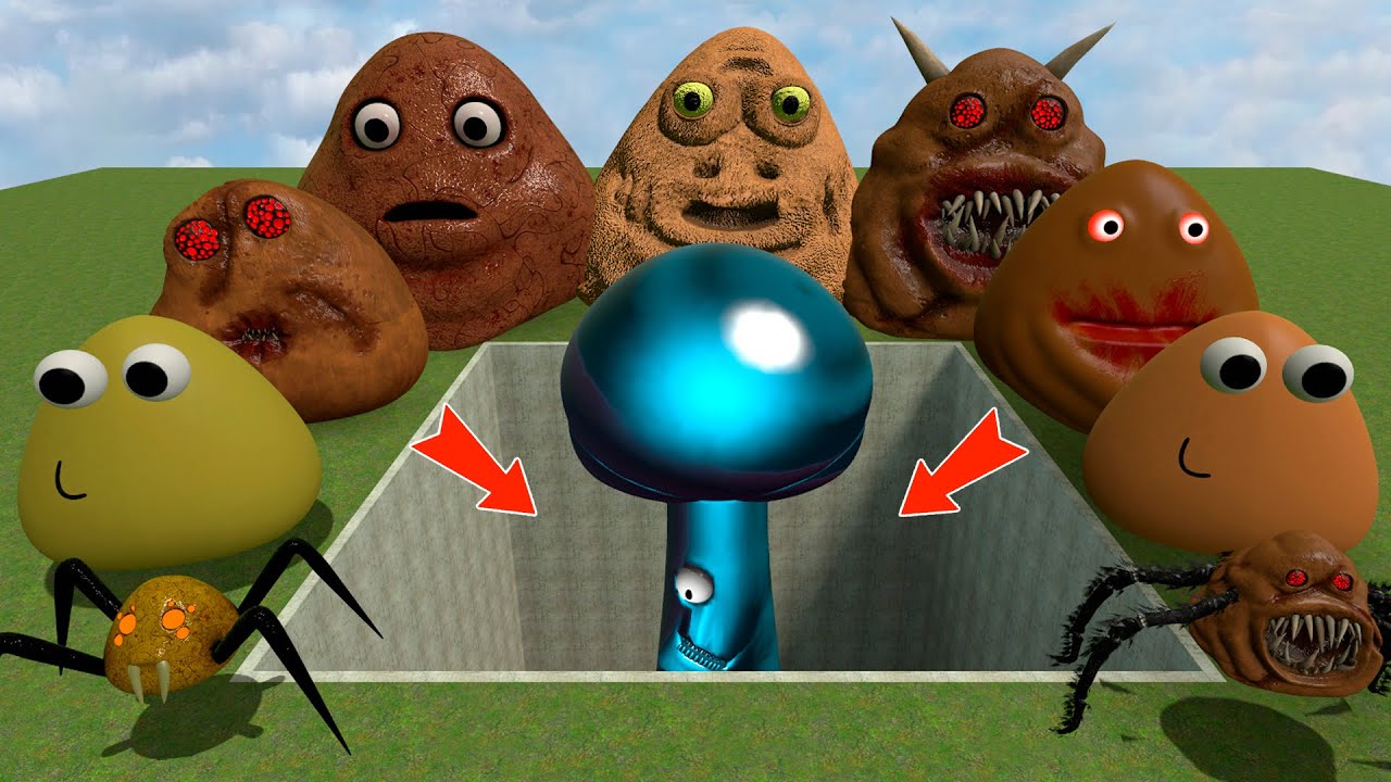 ALL NORMAL 3D POU BOU'S REVENGE Monsters VS DIAMOND Mr TREE PHASE 2 в BIG HOLE в Garry's Mod