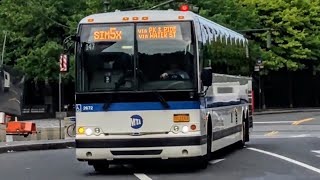 NYCT Bus: 2016 Prevost X3-45 #2672 on the SIM5x at Battery Place and West Street