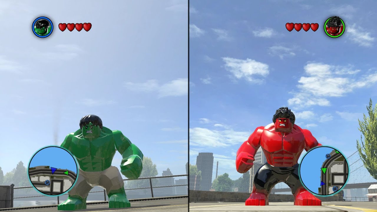 LEGO Marvel Super Heroes - Hulk vs Red Hulk - CoOp Fight | Free Roam Gameplay [HD]