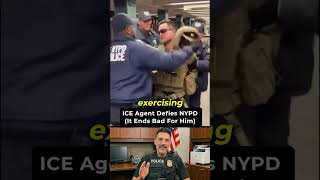 Bully ICE Agent Defies NYPD & Regrets It! #immigrationusa #lawenforcement #knowyourrights #shorts