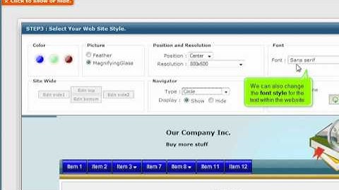 Changing your website style in RVSiteBuilder