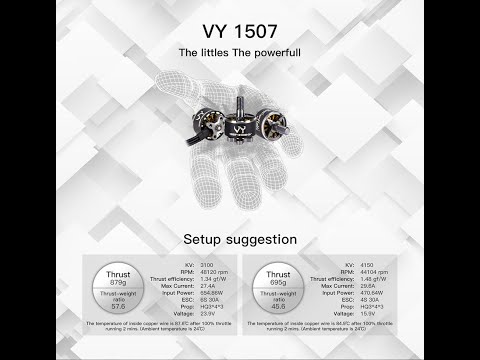 🎥 Brotherhobby VY 1507 3100KV 6S / 4150KV 4S Brushless Motor for RC Drone FPV Racing — Video review, click xem trên YouTube